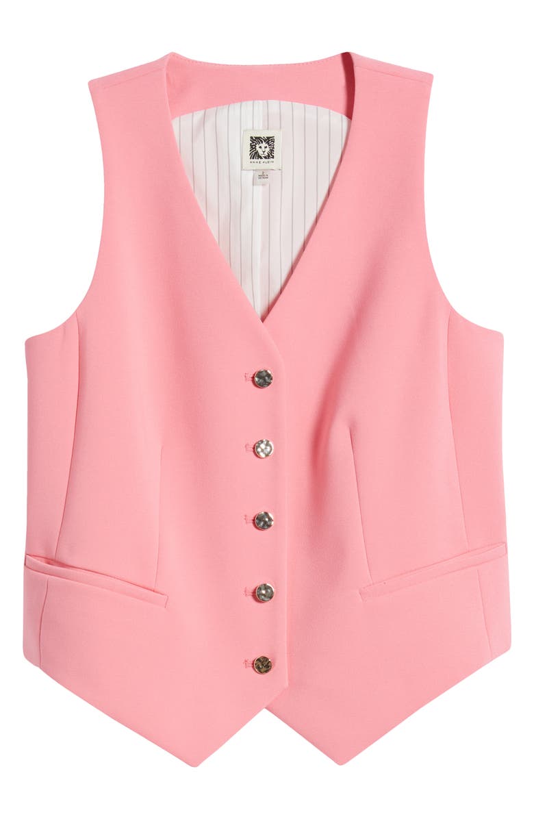 Anne Klein Heavyweight Stretch Crepe Button-Up Vest, Alternate, color,
