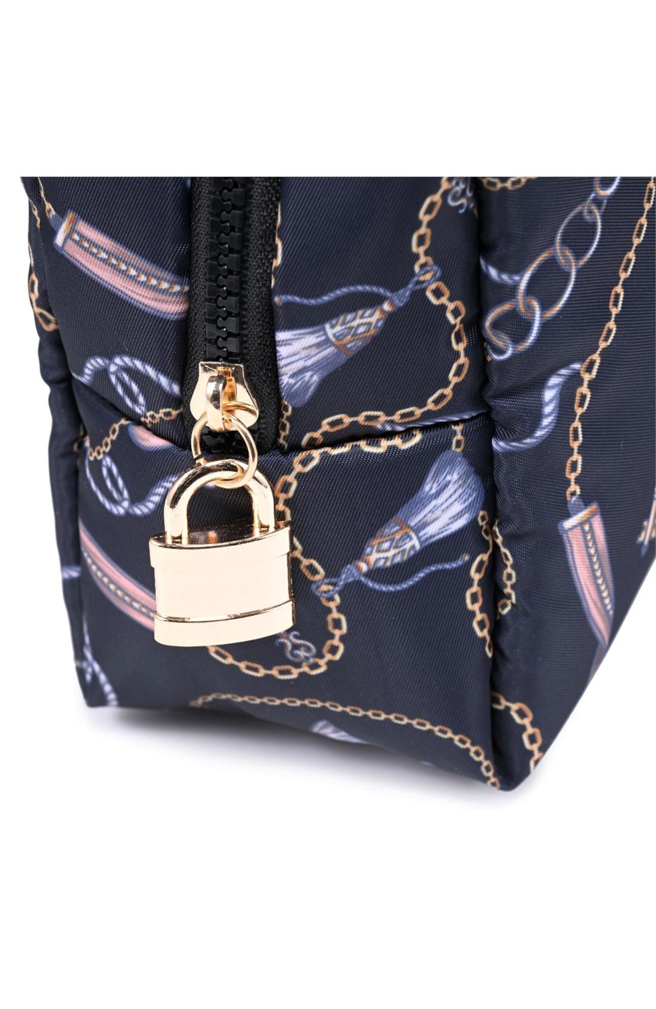 Lock & Luxe Cosmetic & Travel Organizer Pouch, Alternate, color, Black