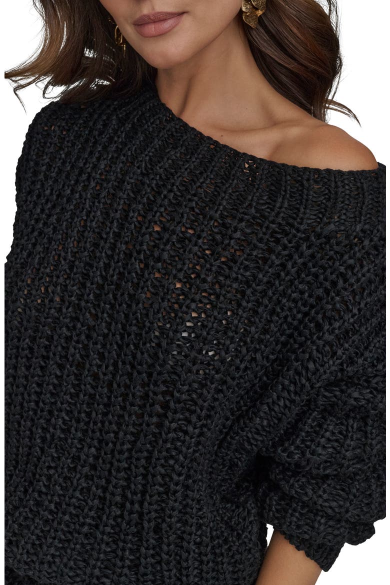 Open Stitch Sweater, Alternate, color, BLACK