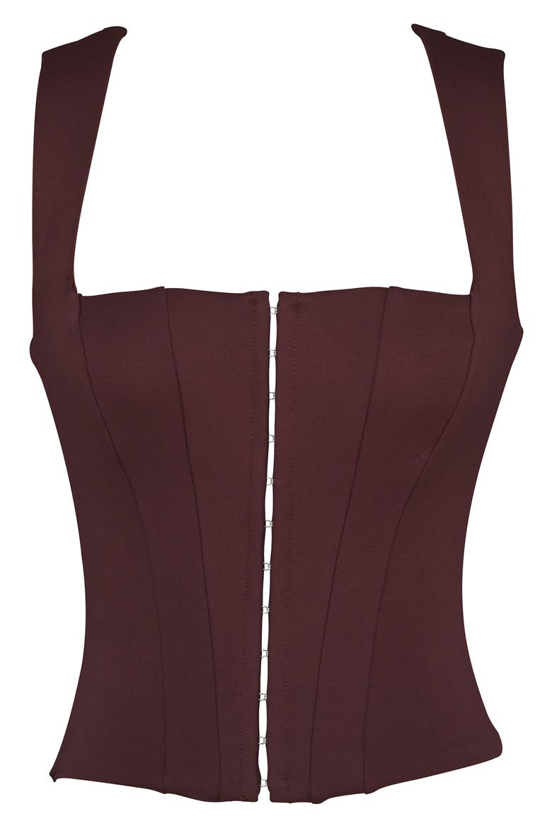 The Balconette Corset Top, Alternate, color, CHOCOLATE