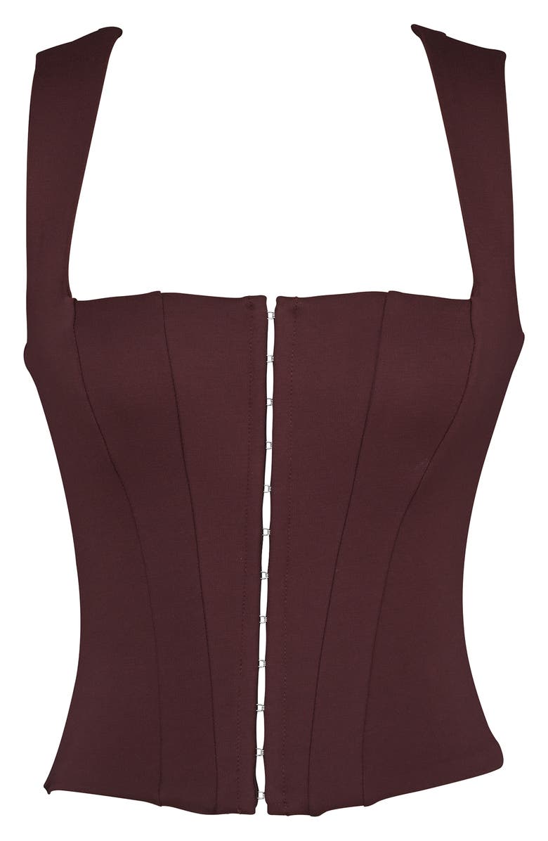 HOUSE OF CB The Balconette Corset Top, Alternate, color, Chocolate