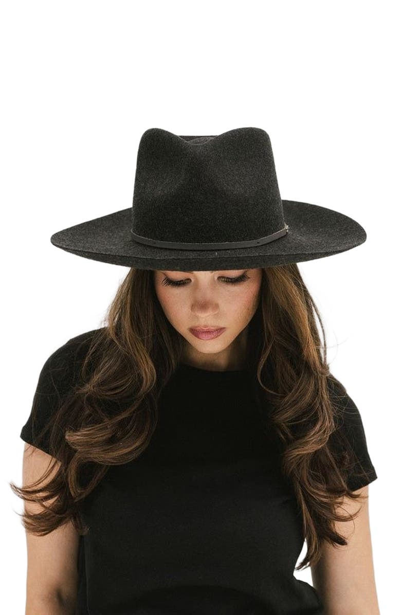 Gigi Pip Rowan Fedora Hat, Alternate, color, Mixed Charcoal