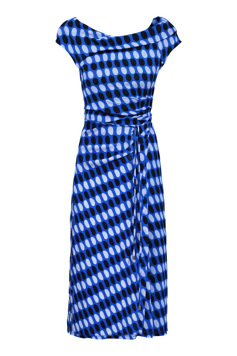 Wittrock One-Shoulder Dot Print Mesh Dress, Alternate, color, JELLY DOT AQUARIUS