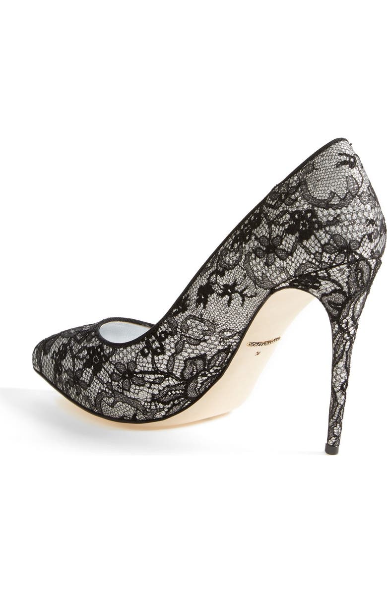 Dolce&Gabbana Lace Pointy Toe Pump, Alternate, color,