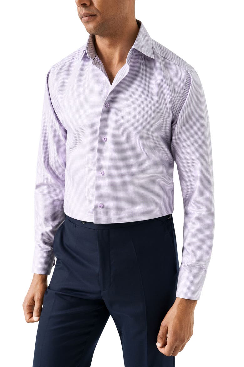 Contemporary Fit Houndstooth Dress Shirt, Main, color, LIGHT PURPLE