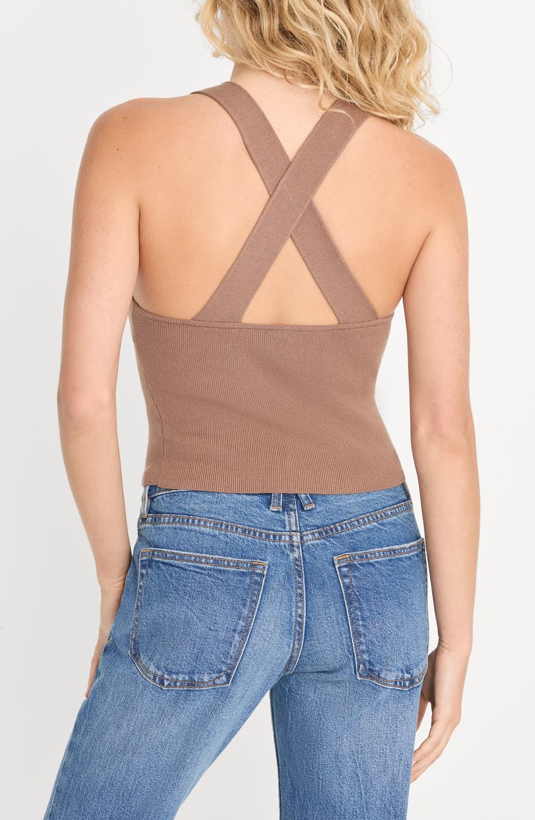 Good American The Rib Strappy Tank, Alternate, color, Hearth