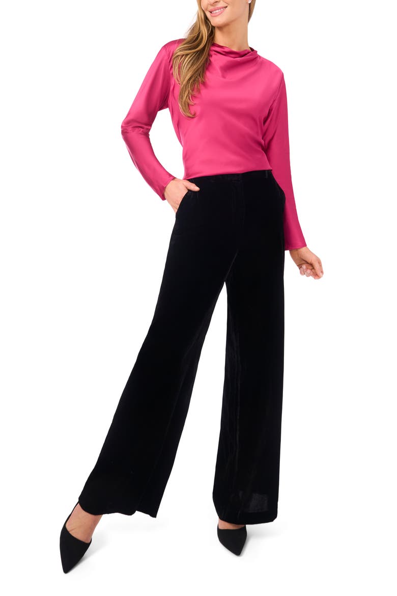 Amy Cowl Neck Satin Top, Alternate, color, SANGRIA