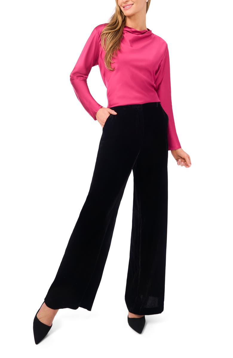 Ted Baker Amy Cowl Neck Satin Top, Alternate, color, Sangria