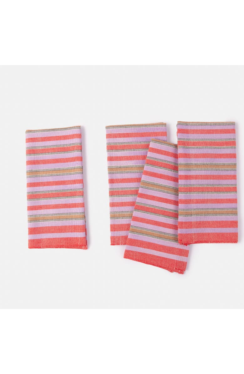 Siafu Home Handwoven Upendo Napkins - Set of 4, Main, color, Red