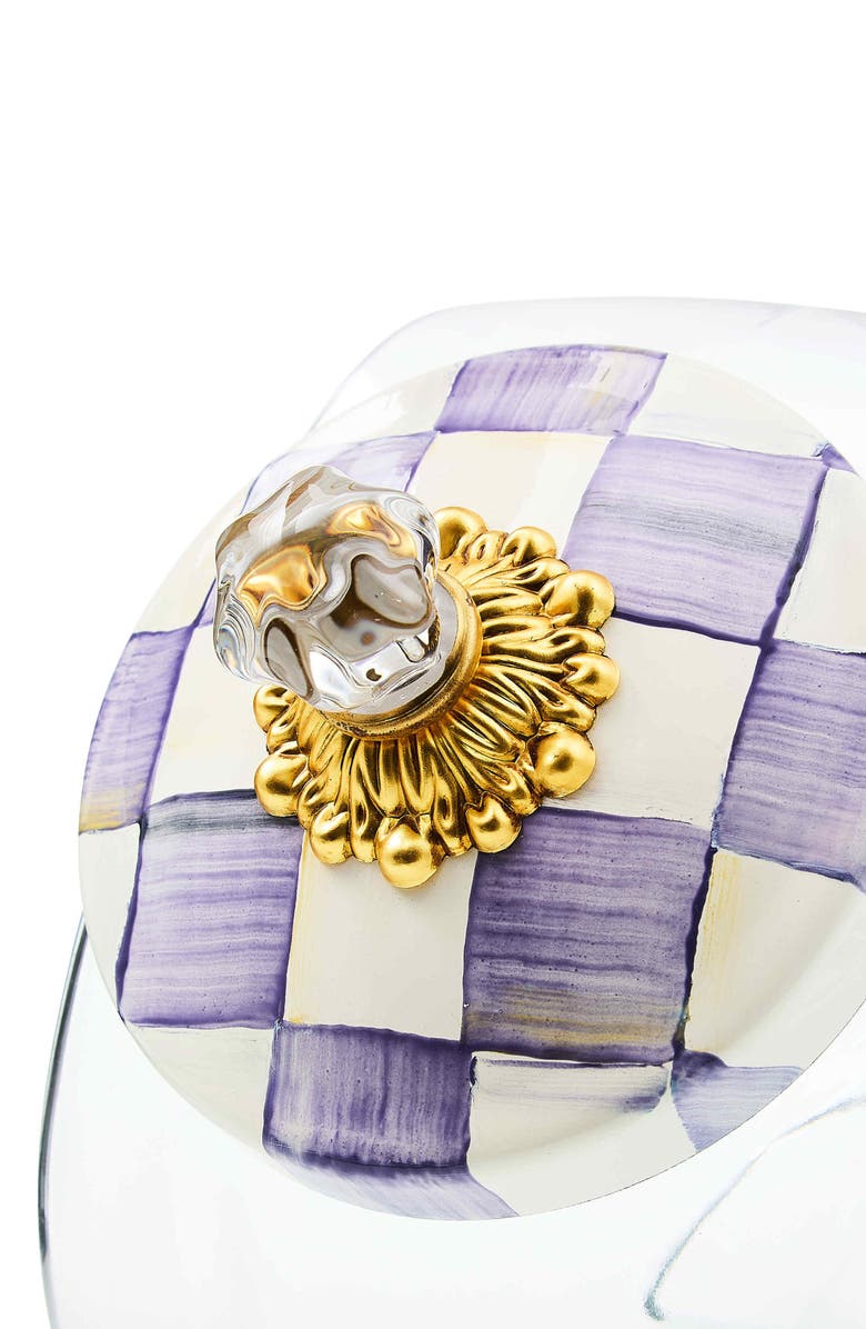 MACKENZIE CHILDS Sweets Jar with Violet Check Lid, Alternate, color, Violet