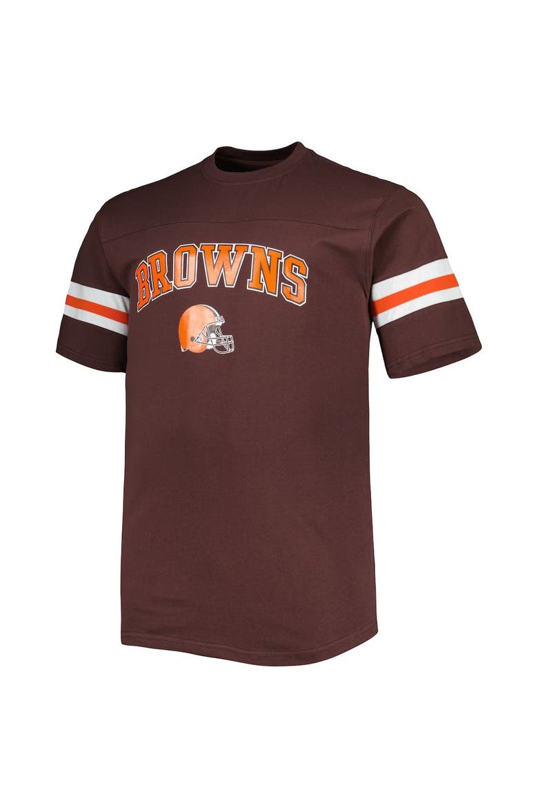 Men's Brown Cleveland Browns Big & Tall Arm Stripe T-Shirt, Alternate, color, Brown