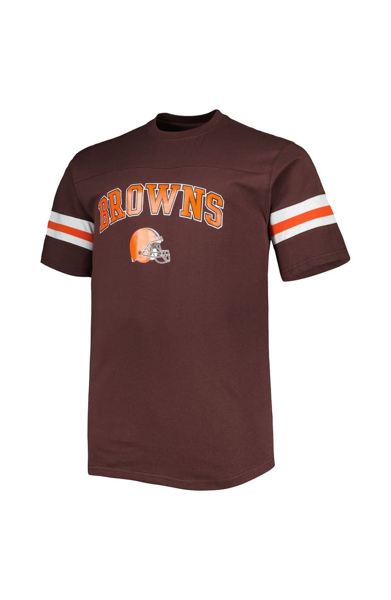 PROFILE Men's Brown Cleveland Browns Big & Tall Arm Stripe T-Shirt, Alternate, color, 