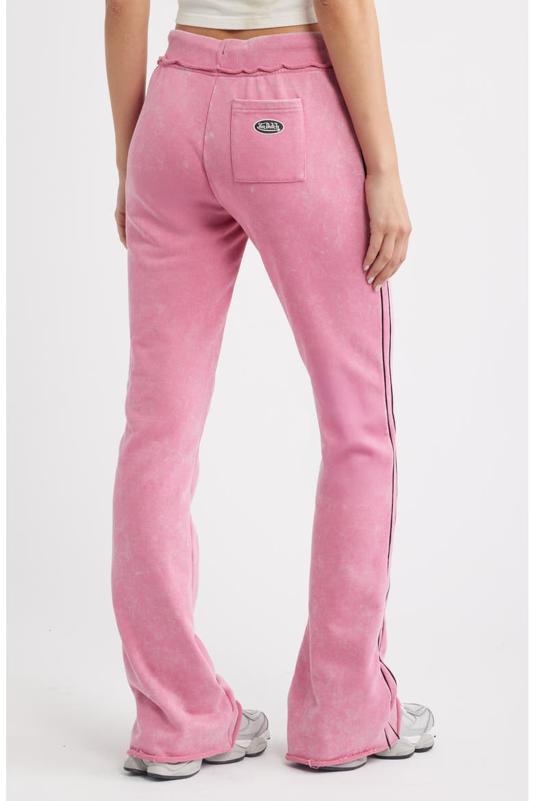 Low Rise Flared Raw Hem Sweatpants, Alternate, color, CHATEAU ROSE VINTAGE ACID WASH