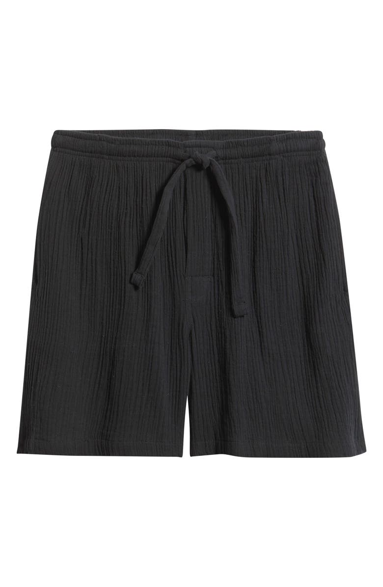 Majestic International Seaside Cotton Crepe Lounge Shorts, Alternate, color, Black