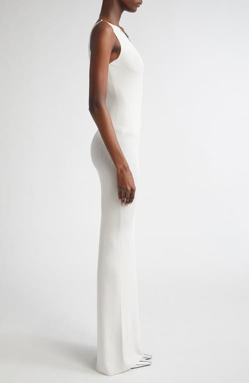 Grace Ling Flame One-shoulder Maxi Dress In White Marshmallow