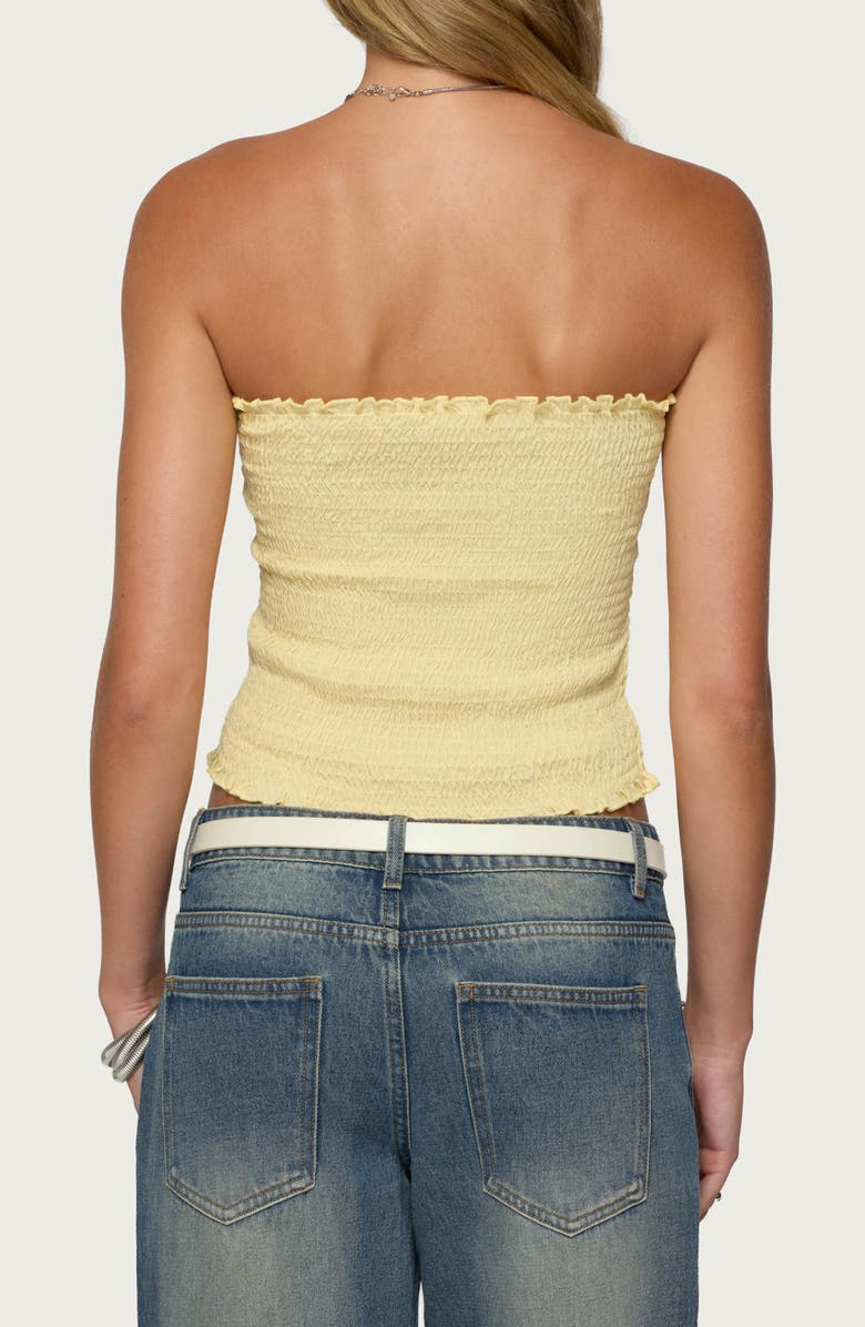EDIKTED Emmet Smocked Tube Top, Alternate, color, Yellow