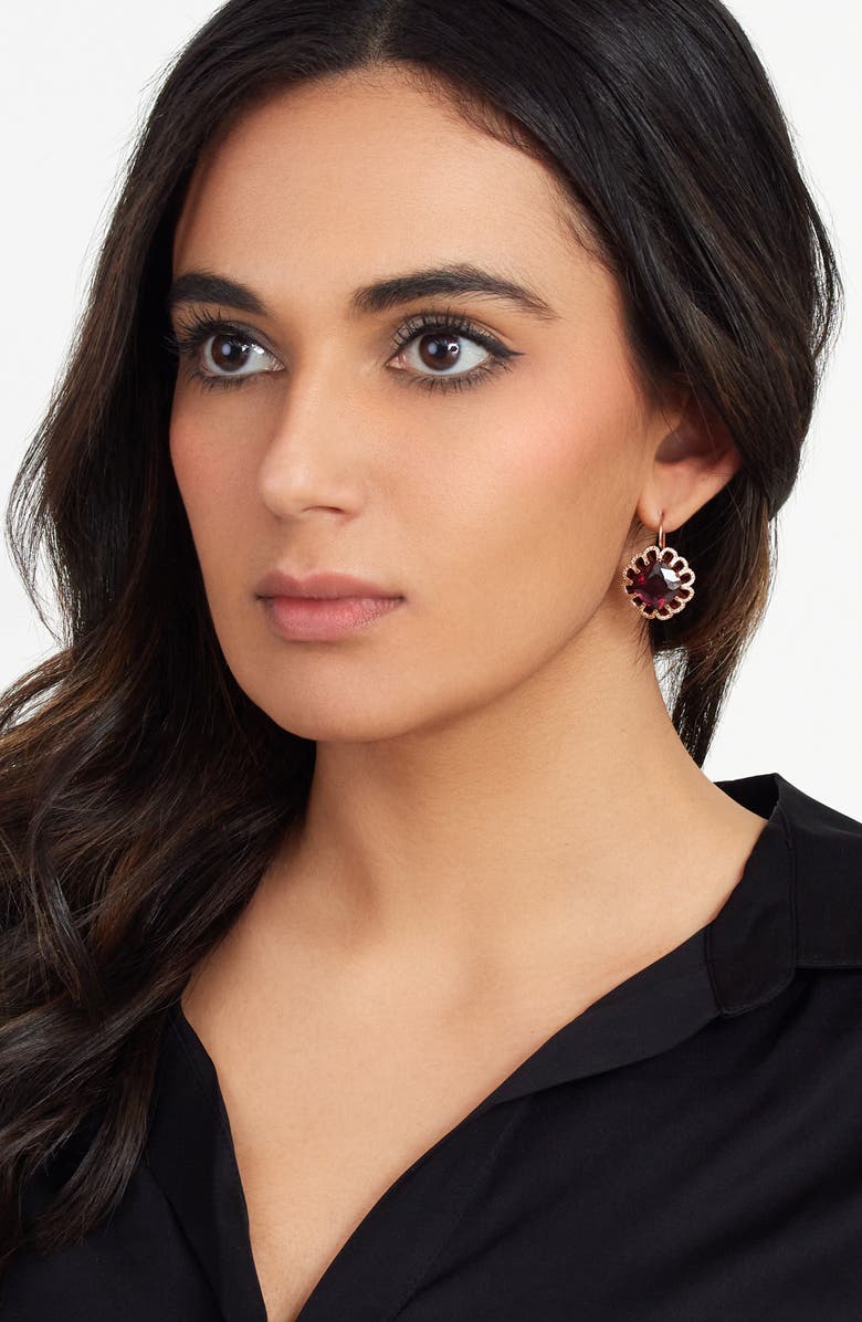 Mindi Mond Floating Rhodolite Garnet & Diamond Drop Earrings, Alternate, color, Rose/ Diamond/ Garnet