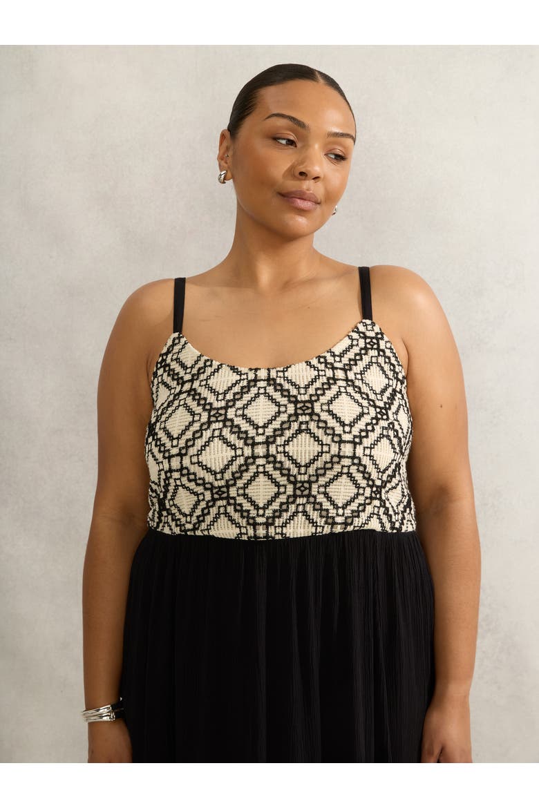 Crinkled Crochet Dress, Alternate, color, Black