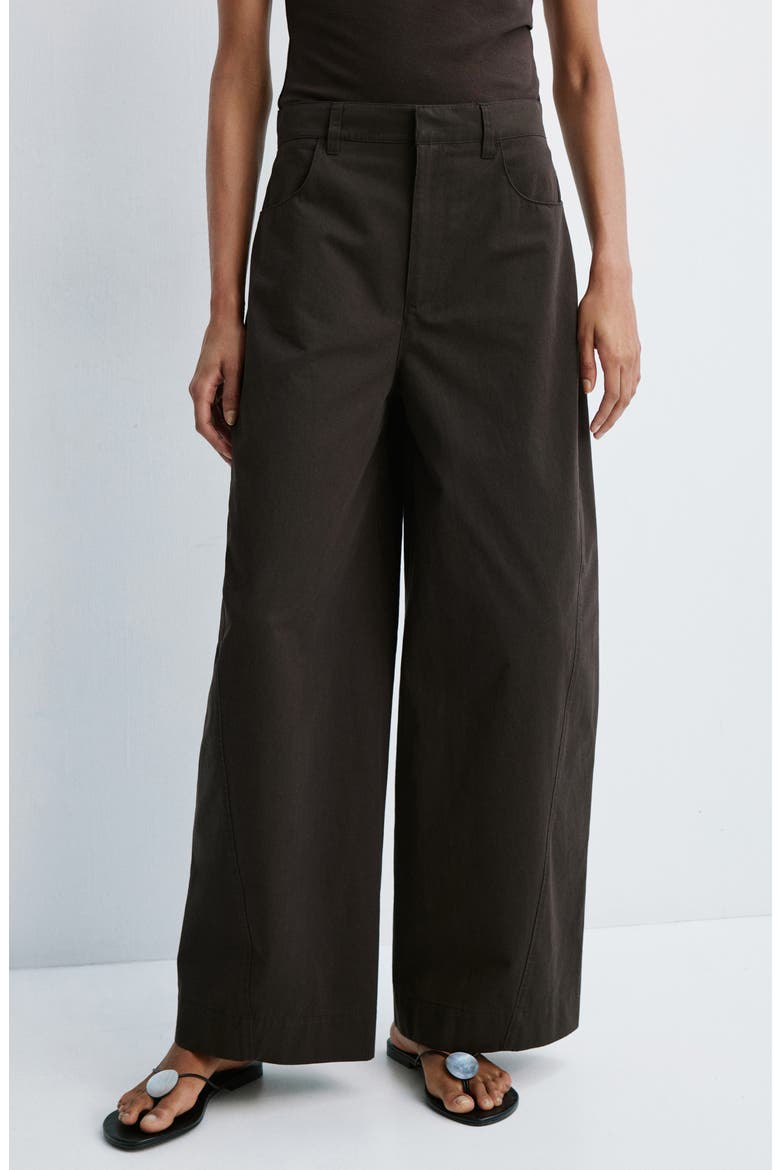 Mid Rise Balloon Twill Pants, Main, color, CHOCOLATE