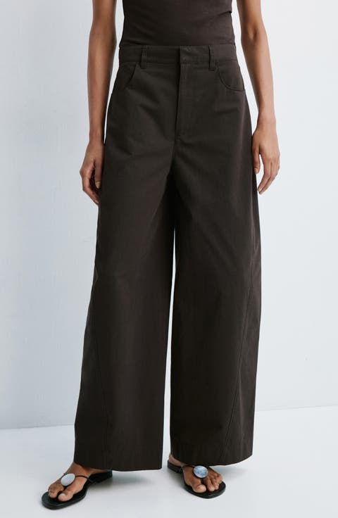 Mid Rise Balloon Twill Pants