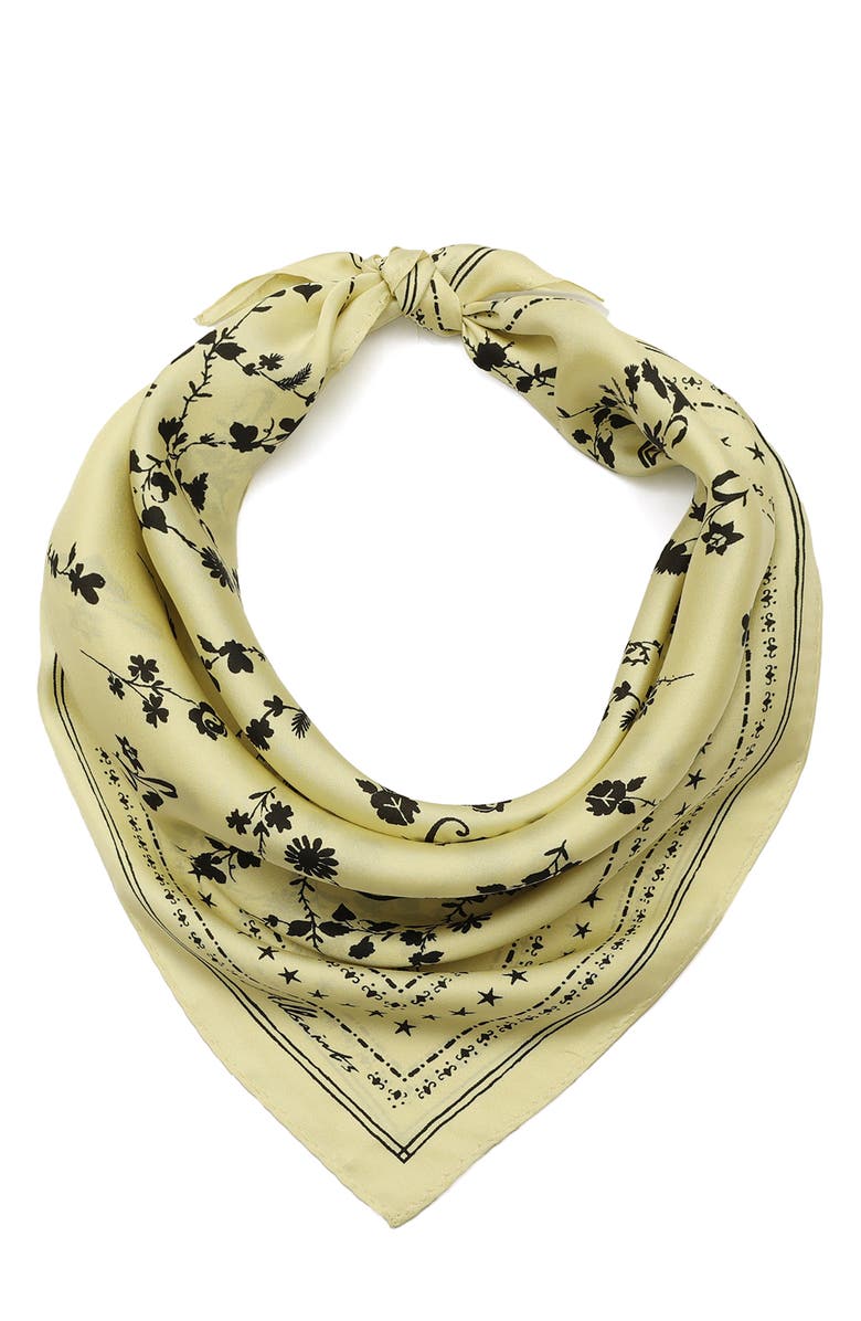 AllSaints Fleur De Lis Silk Bandana, Main, color, Hay Yellow
