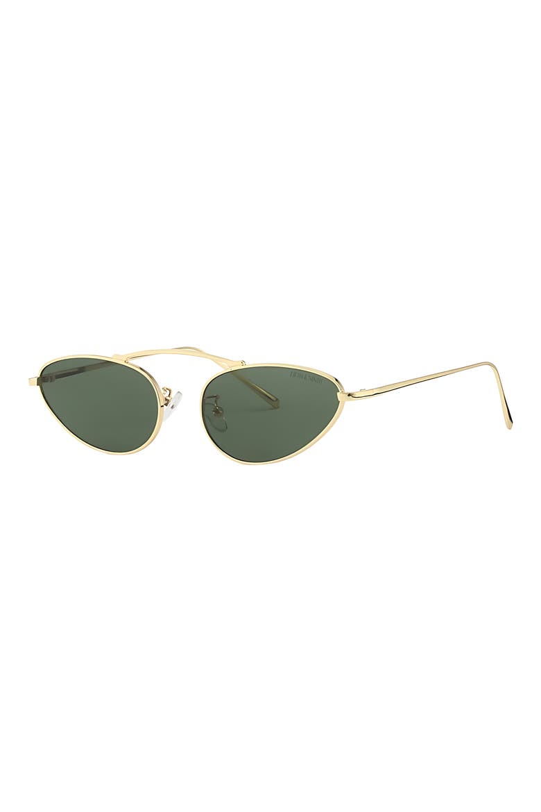 Daphne 60mm Polarized Cat Eye Sunglasses, Alternate, color, GOLD / GREEN