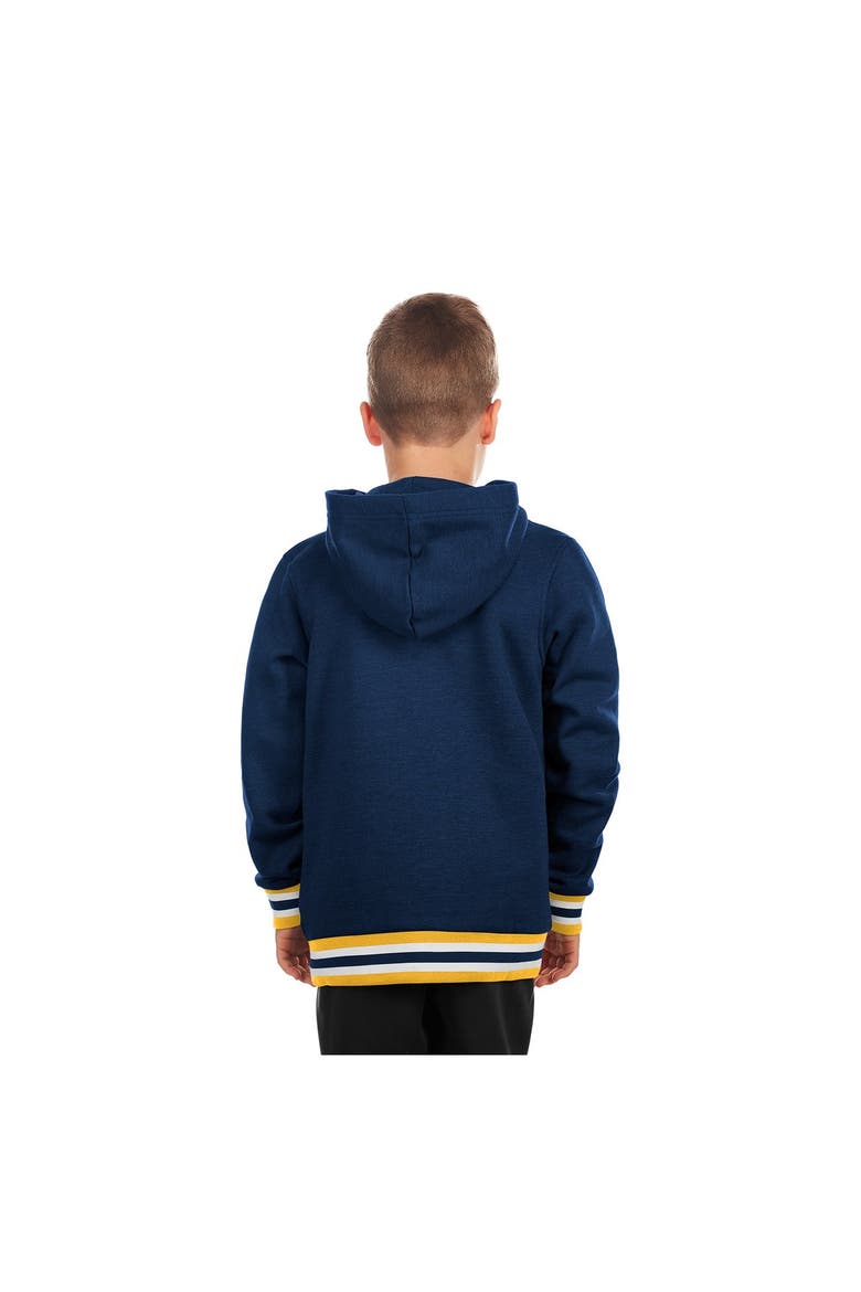 Youth New Era Navy Milwaukee Brewers Knit Trim Pullover Hoodie, Alternate, color, Navy
