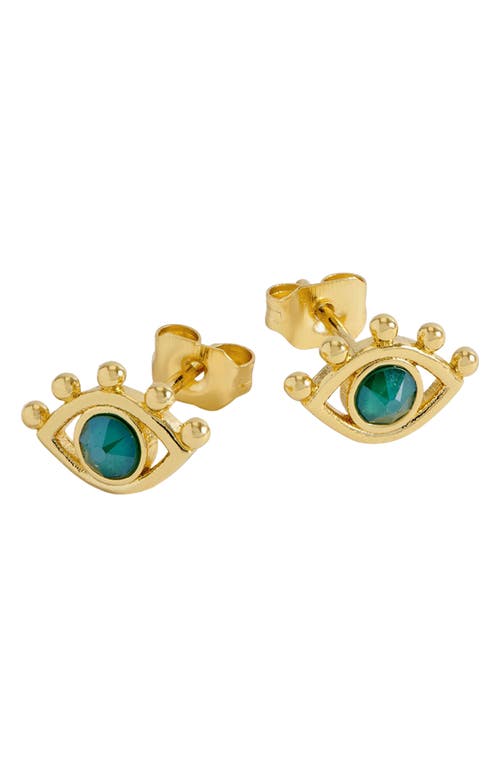 Estella Bartlett Green Cubic Zirconia Evil Eye Stud Earrings