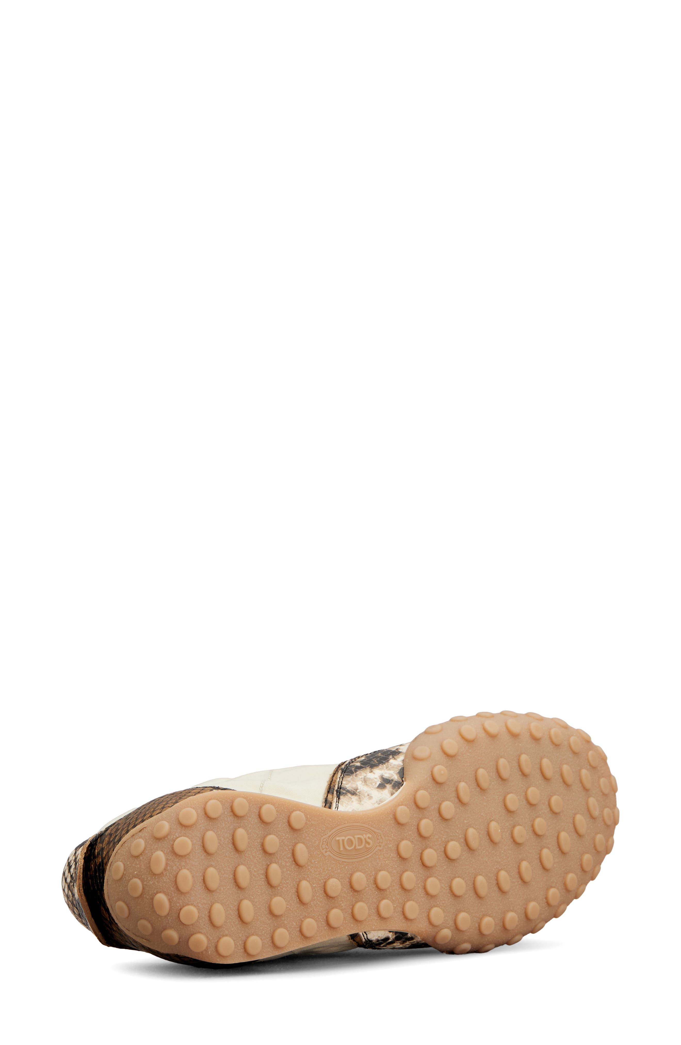 Snake Embossed Leather Sneaker, Alternate, color, NATURALE CH/ BIANCO MARMO