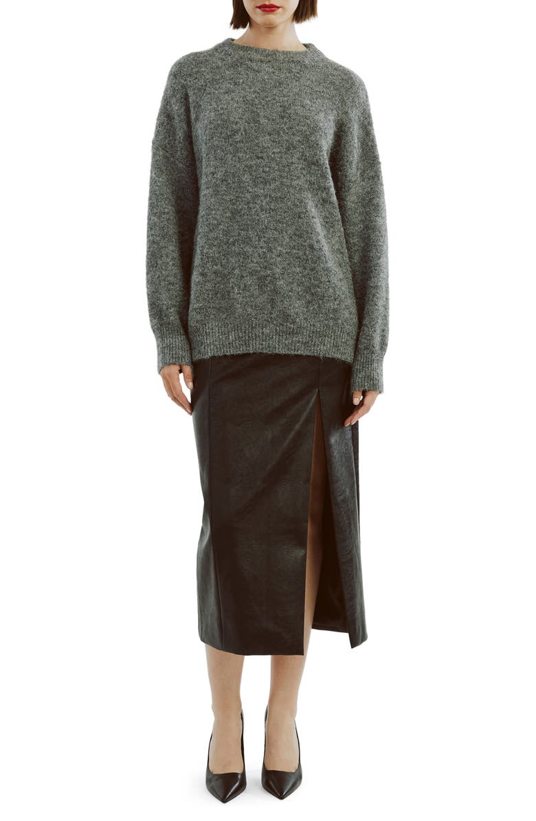 Bardot Taytum Crewneck Sweater, Alternate, color, Grey Marle