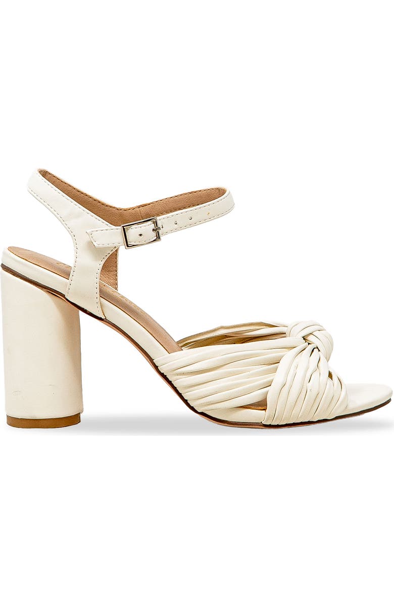 CHASE AND CHLOE Strappy Knotted Sandal, Alternate, color, White Pu