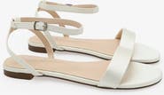 Kailee P Maddy Satin Flat Sandal with Ankle Strap