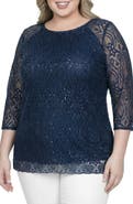 Standards & Practices Sequin Lace Tunic Top