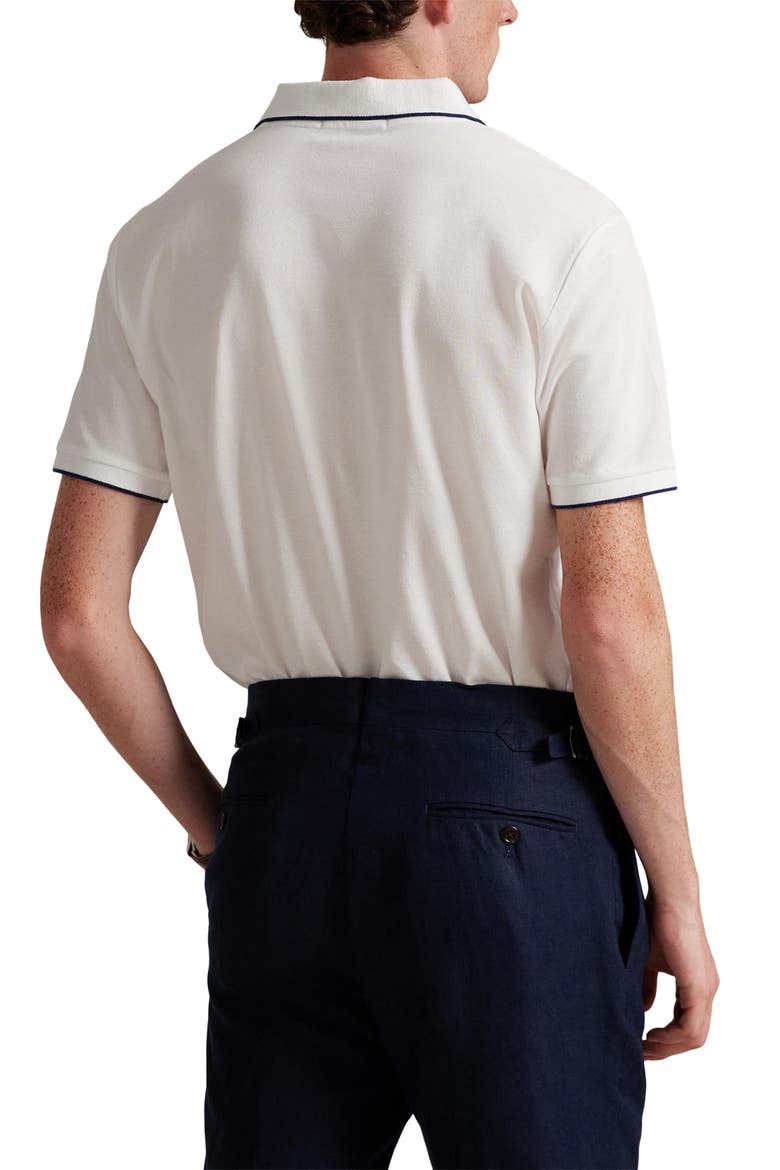 Jacquard Mesh Polo, Alternate, color, WHITE