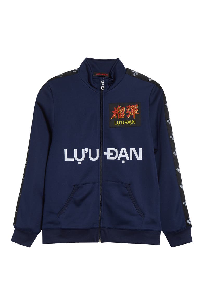 Shrunken Track Jacket, Alternate, color, DEEP NAVY