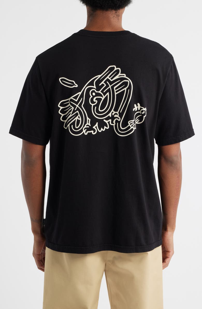 Malbon Golf Bermuda Hawk & Dove Cotton Graphic T-Shirt, Alternate, color, Black