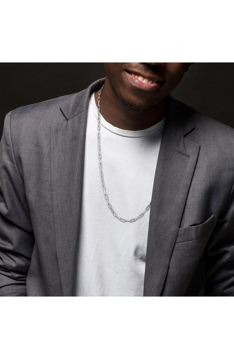 DELMAR Paperclip Chain Necklace, Alternate, color, Silver