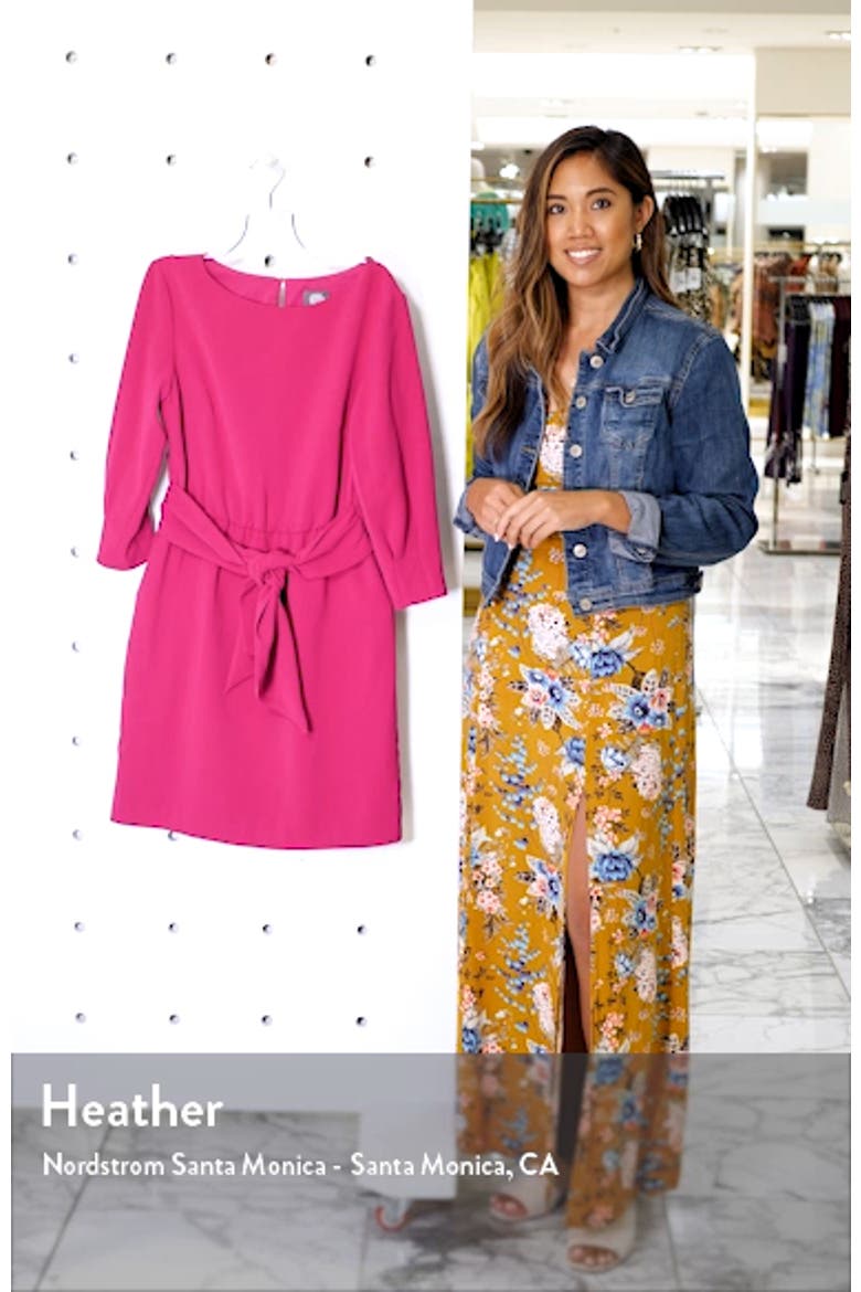 Tie Waist Crepe Sheath Dress video