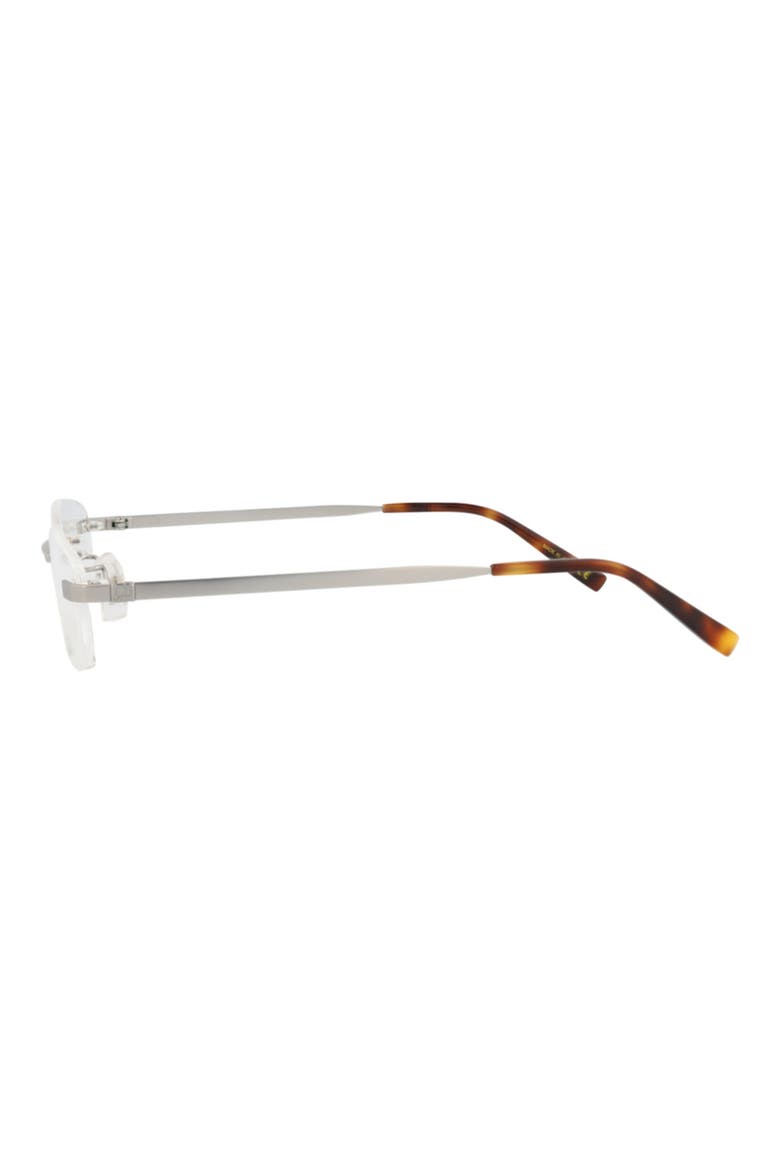 56mm Rimless Rectangular Optical Glasses, Alternate, color, SILVER TRANSPARENT
