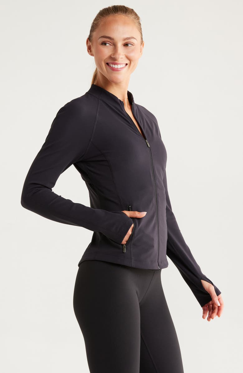 Zella Studio Luxe Active Jacket, Alternate, color, Black
