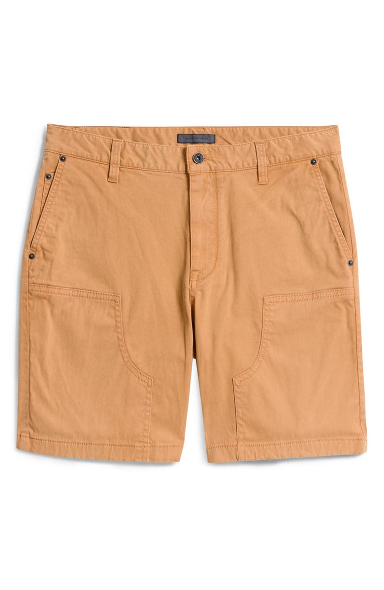John Varvatos Jayden Seamed Stretch Cotton Shorts, Alternate, color, Copper