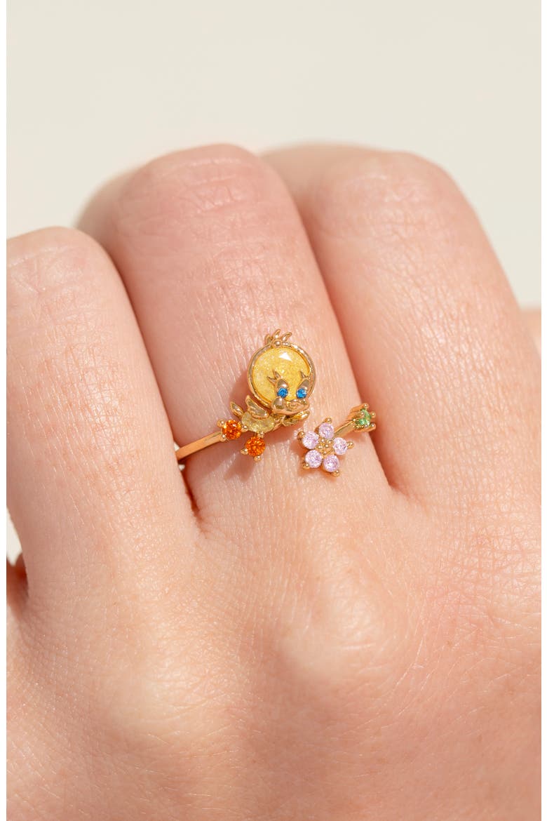 Looney Tunes Tweety Bird Adjustable Ring, Alternate, color, GOLD