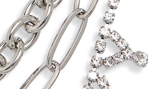 Shop Nordstrom Layered Crystal & Chain Necklace In Clear- Rhodium