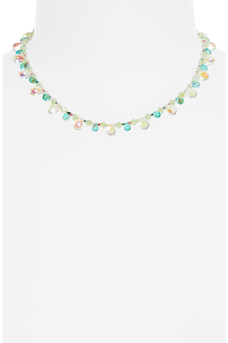 Raindrop Beaded Necklace, Alternate, color, CRYSTAL MINT