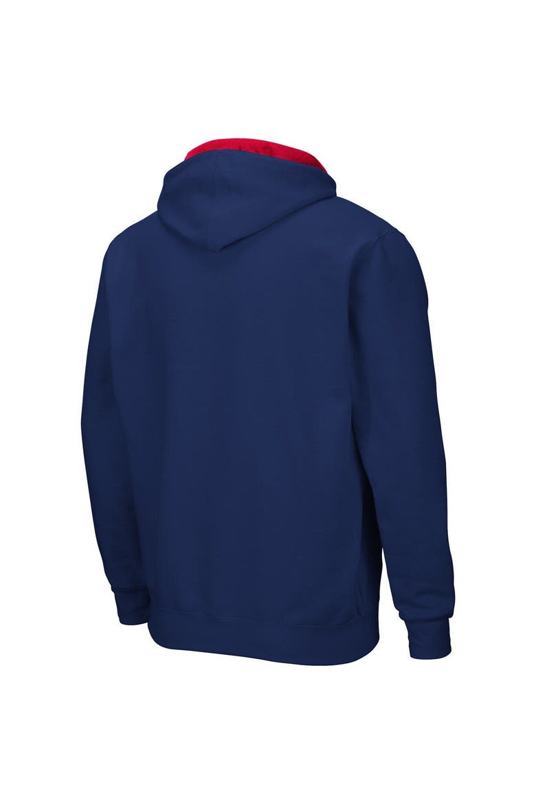 Men's Colosseum Navy UConn Huskies Arch & Logo 3.0 Full-Zip Hoodie, Alternate, color, Navy