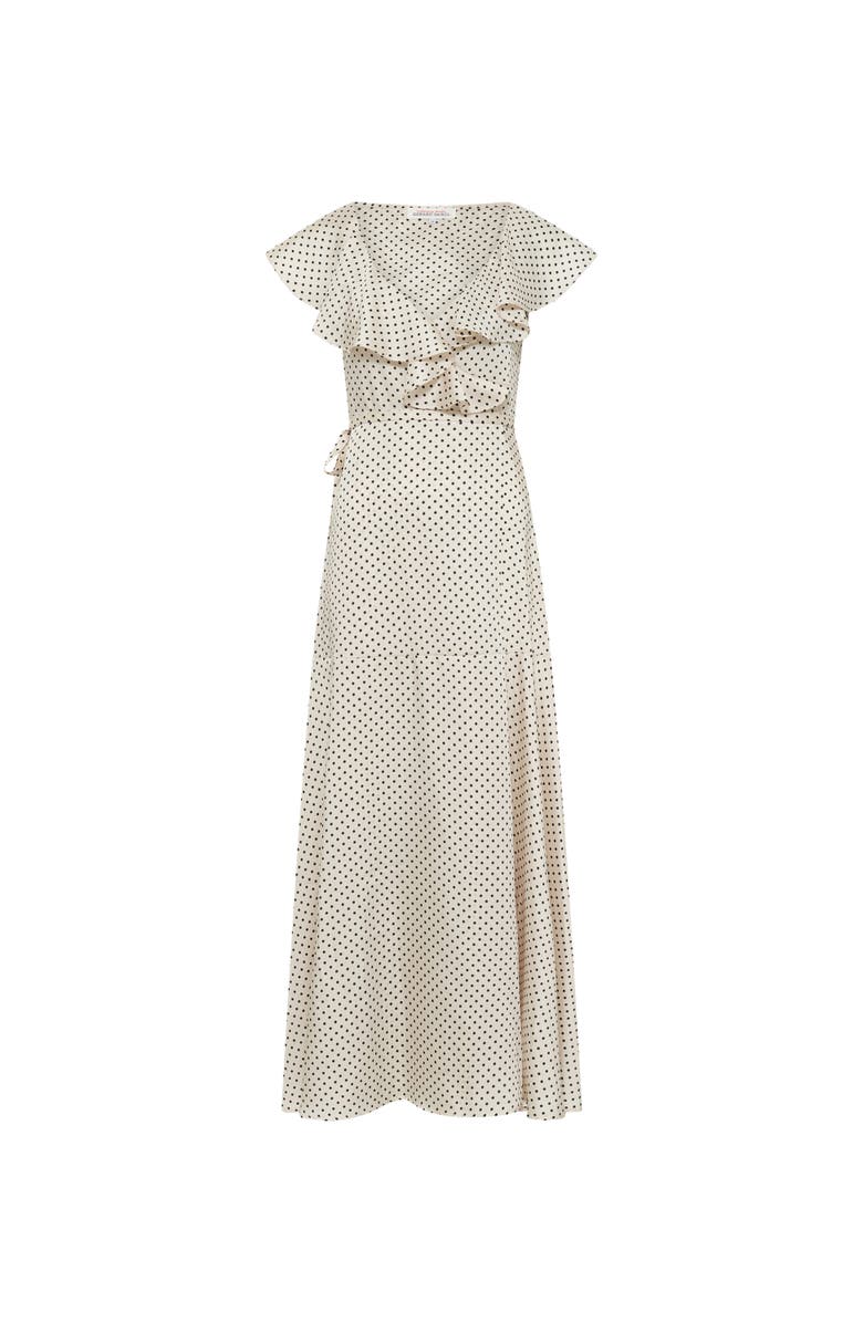 22535459 Ruffled V-Neck Maxi Dress, Alternate, color, Ecru