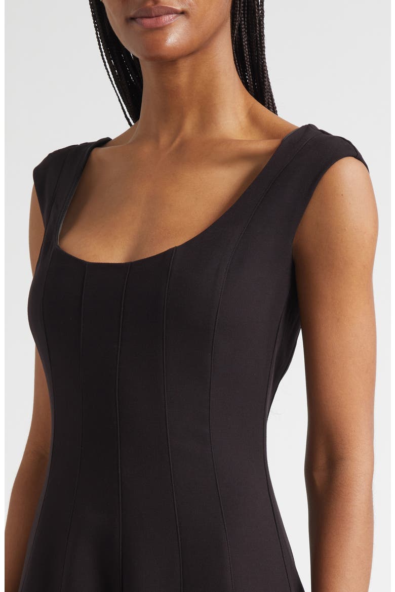 Cap Sleeve Midi Dress, Alternate, color, BLACK