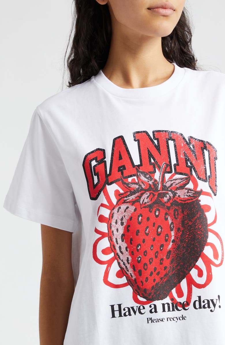 Ganni Strawberry Organic Cotton Graphic T-Shirt | Nordstrom