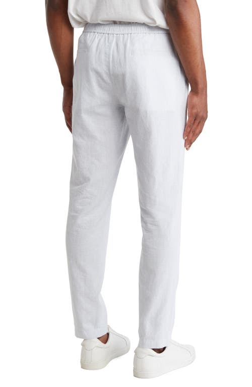 14TH & UNION 14TH & UNION ELASTIC WAIST LINEN BLEND TRIM FIT PANTS 