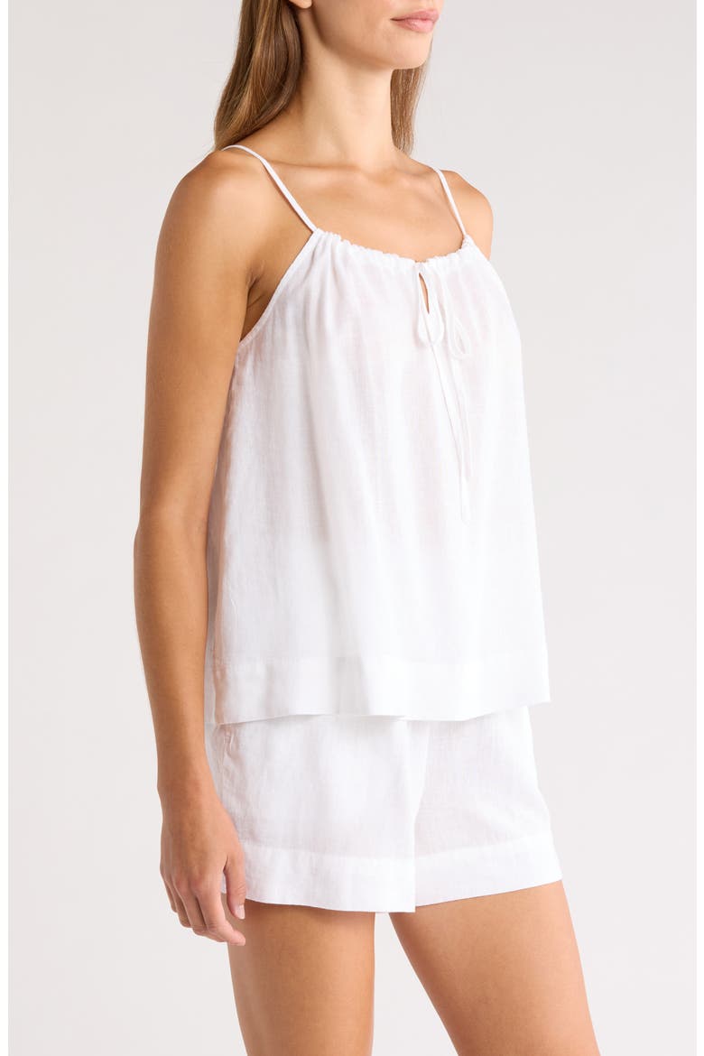 Vacation Linen Blend Short Pajamas, Alternate, color, WHITE